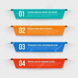 信息图片横幅banner。设置了步骤和选项的颜色标签