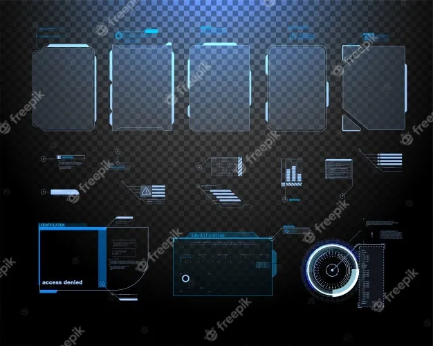 未来矢量hud界面屏幕设计。数字标注标题。eps,ai矢量模版下载