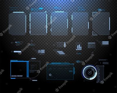 未来矢量hud界面屏幕设计。数字标注标题。