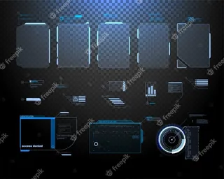 未来矢量hud界面屏幕设计。数字标注标题。