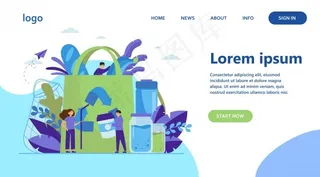 人们把有机食品装进环保袋里