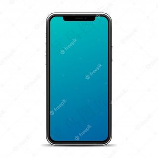 现实手机孤立在白色背景下。模拟的智能手机模板