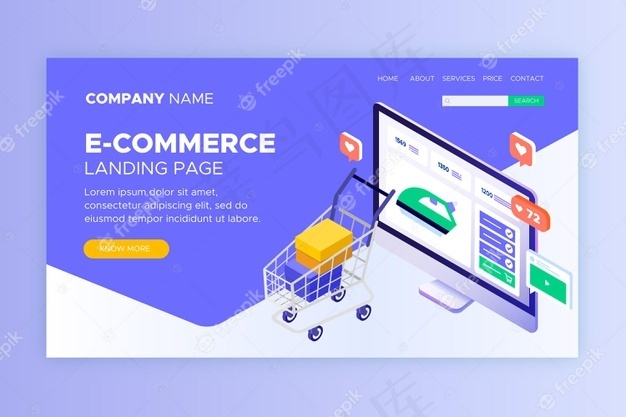等距电子商务登录页eps,ai矢量模版下载