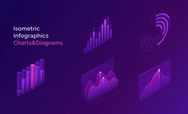 等轴测信息图表和图表集eps,ai矢量模版下载