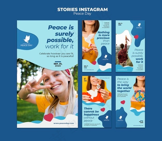 世界和平日Instagram故事集psd模版下载