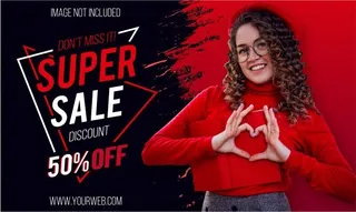 红色油漆刷现代超级销售横幅banner