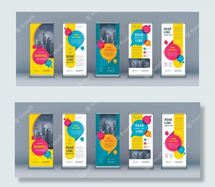 业务汇总集，站立横幅banner模板eps,ai矢量模版下载
