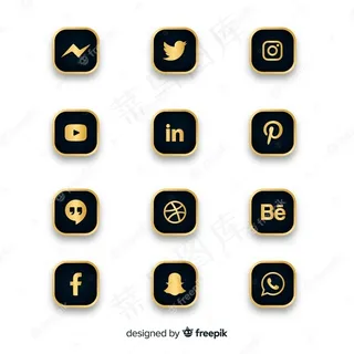 豪华社交媒体标志系列