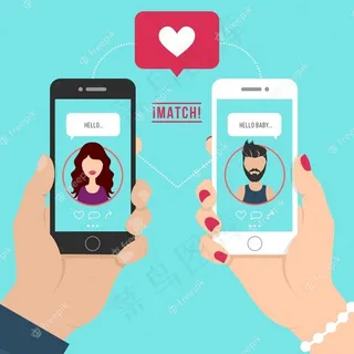 约会应用程序概念插图与男人和女人插图