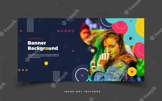 抽象的深色彩色横幅banner背景，用于网页或广告eps,ai矢量模版下载