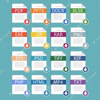 一组不同的流行文件格式，下载流行格式的文档。