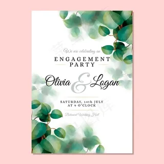 婚礼请柬自然模板