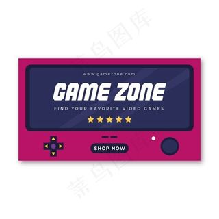视频游戏横幅banner博客概念