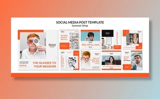 眼镜店概念社交媒体帖子模板