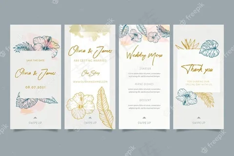 婚礼模板故事与花卉装饰