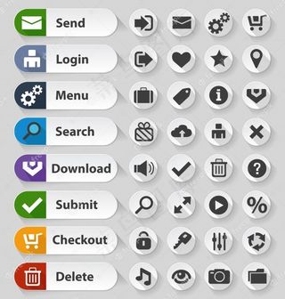 白色网页设计按钮集