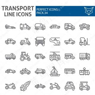 运输线图标集，车辆集合