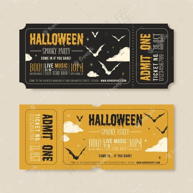 复古设计万圣节门票