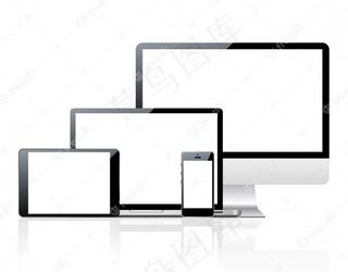 一套具有空白屏幕的计算机和设备