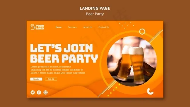啤酒派对登录页psd模版下载