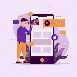 社交媒体营销手机概念 社交媒体营销手机概念