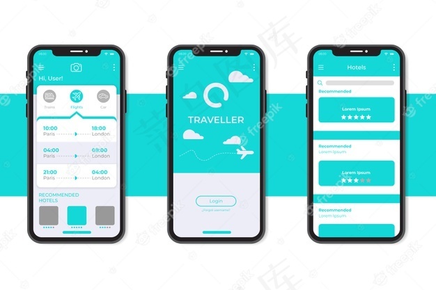 极简旅行预订应用程序界面模板eps,ai矢量模版下载
