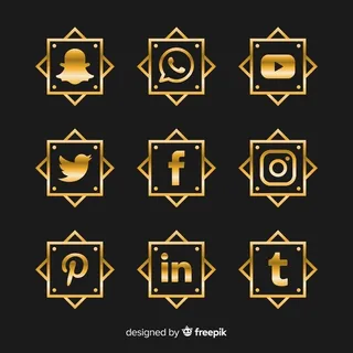 豪华社交媒体标志系列