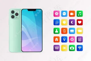 具有应用程序的真实移动设备