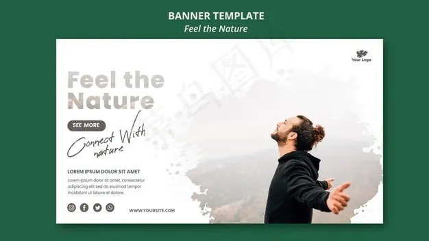 感受自然模板横幅bannerpsd模版下载
