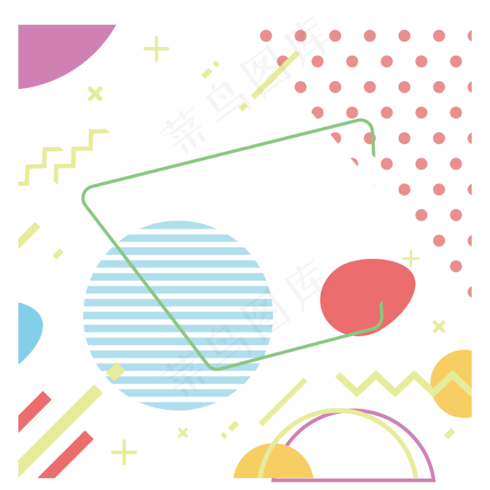 线条图案孟菲斯创意设计(800X800)eps,ai矢量模版下载