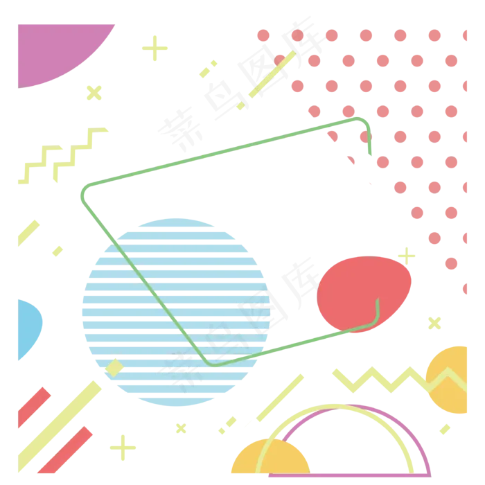 线条图案孟菲斯创意设计(800X800)eps,ai矢量模版下载