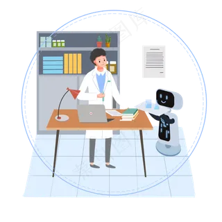 AI机器人人工智能实验室科研,免抠元素