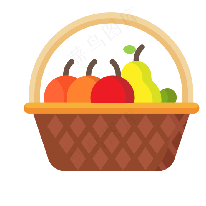 水果篮子矢量插画PNG
