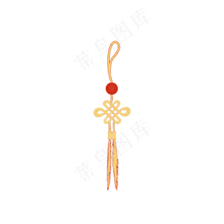 新年金色的中国结,免抠元素