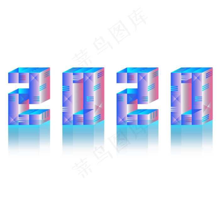科技立体创意2020,免抠元素(3000*3033px 300 dpi )ai矢量模版下载