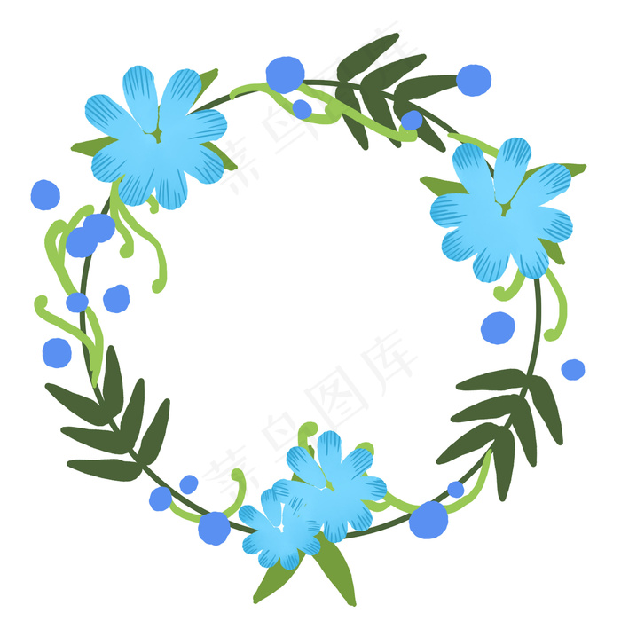 花环花朵卡通插画