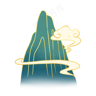 古风水墨金线山水