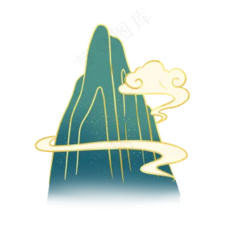 古风水墨金线山水