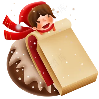 日历本和小朋友,免抠元素