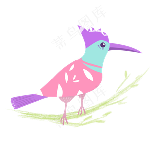 春天甜美可爱的简约风卡通小鸟,免抠元素