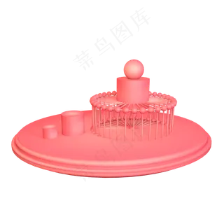 立体装饰晶格舞台,免抠元素