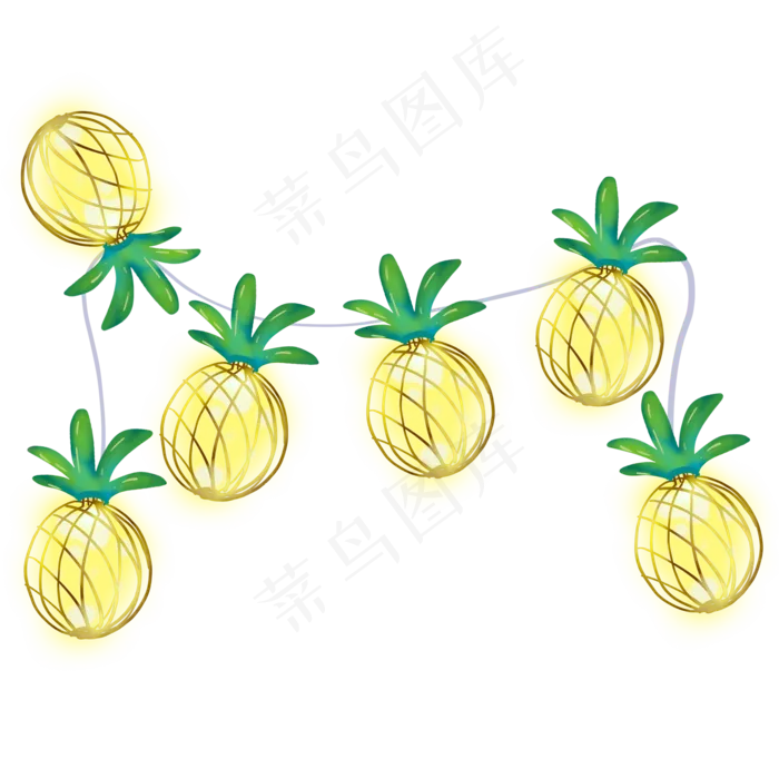 菠萝挂饰(2000X2000(DPI:300))psd模版下载