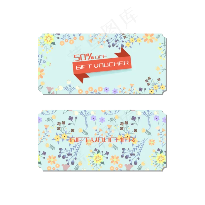 唯美优惠券(2000*2000px 300 dpi )ai矢量模版下载