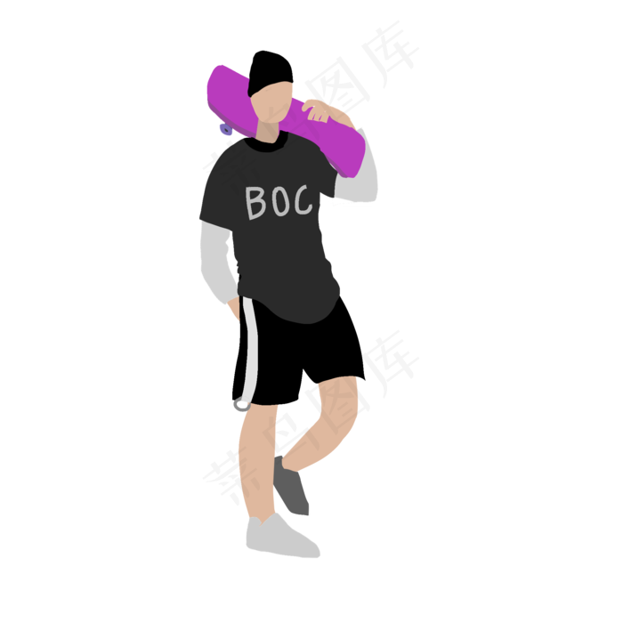 社会人滑板青年街头潮时尚,免抠元素