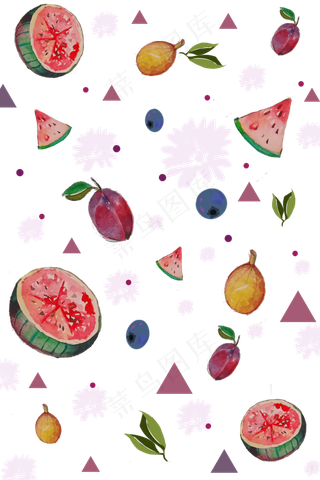 水果印花夏日底纹粉色,免抠元素
