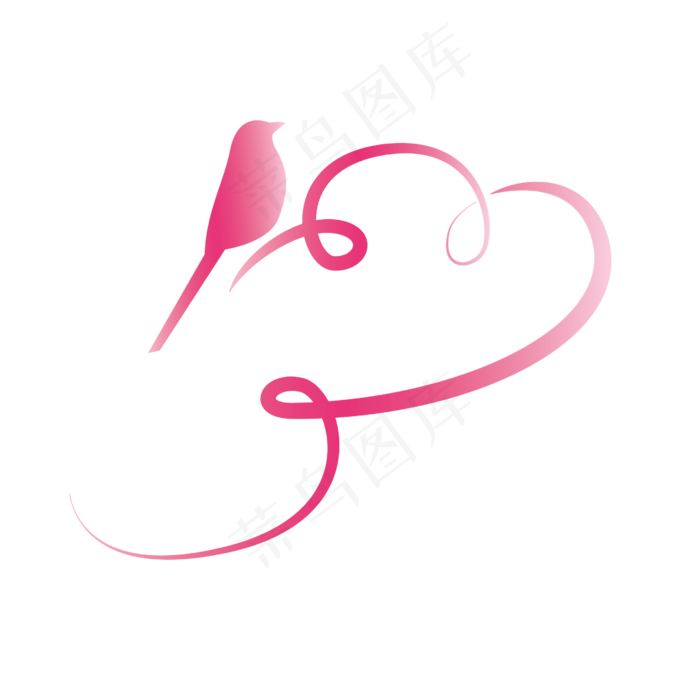 七夕喜鹊与飘带,免抠元素