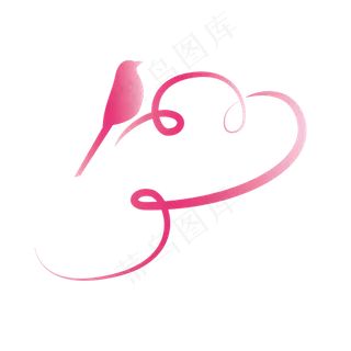 七夕喜鹊与飘带,免抠元素