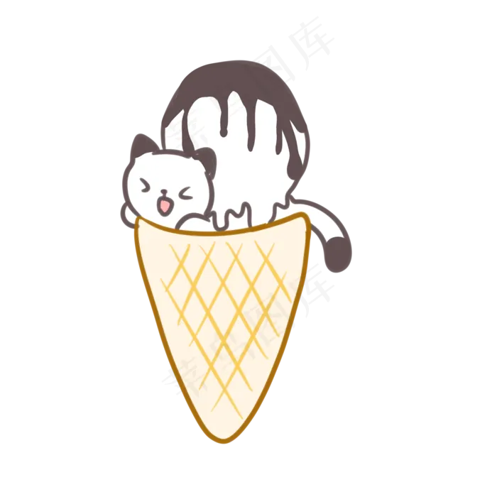 猫猫香草甜筒(2100X2100(DPI:300))psd模版下载
