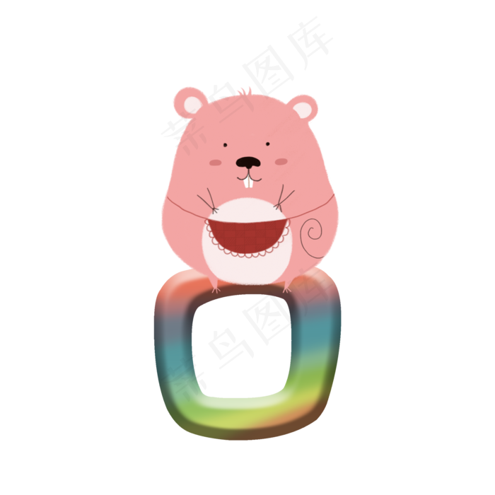 2020可爱老鼠肥鼠数字零,免抠元素(3500X3500(DPI:300))psd模版下载