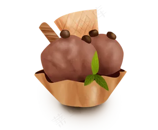暑假夏日夏季巧克力冰淇淋素材